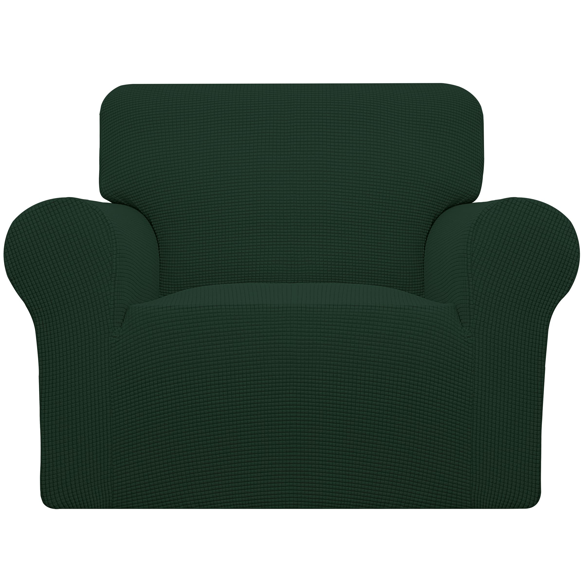 Easy-Going Stretch Chair Slipcover with Arm Washable Dark Green