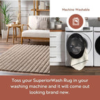 nuLOOM 2' x 8' Cozy Plush SuperiorWash Area Rug, Machine Washable, Non-Slip, Soft Fluffy Shag Carpet for Living Room Bedroom Kids Room Nursery Home Decor, Jeni Taupe