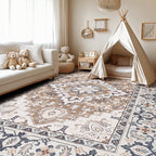 Lofus 8x10 Area Rugs for Living Room Bedroom, Soft Boho Carpet Floral Brown