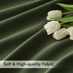MIULEE Olive Green Back Tab Blackout Curtains 52x108 Inch Long 2 Panels Set