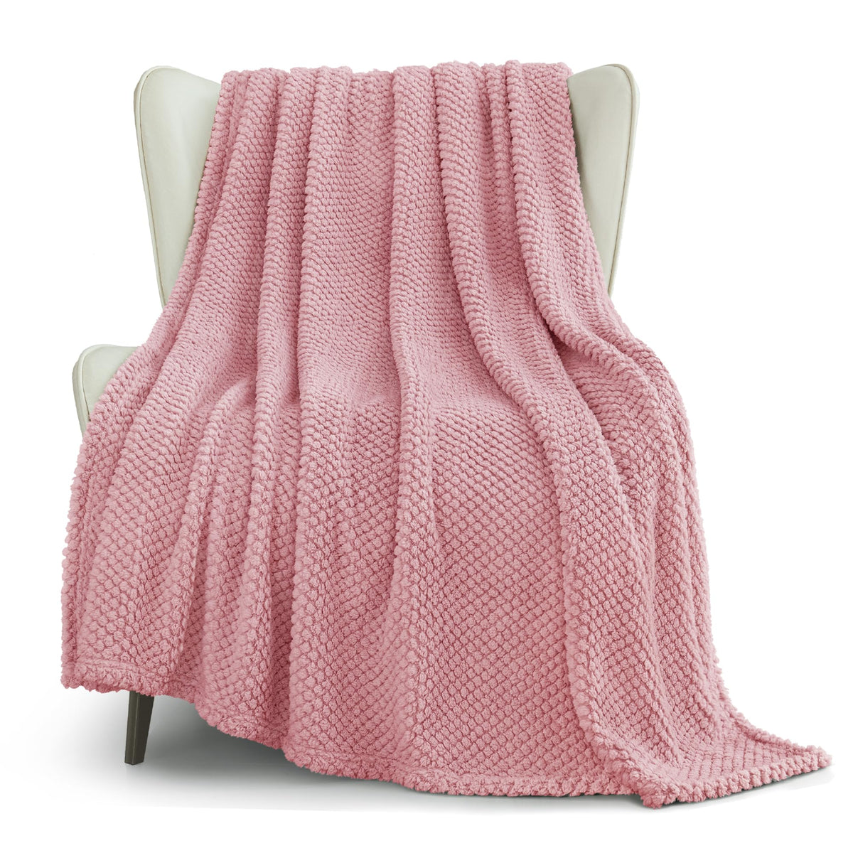Whale Flotilla Soft Fleece King Size Bed Blanket, Light Grey