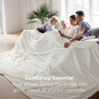 Bedsure GentleSoft Large Fleece Blanket for Bed - Cozy Soft Throw Blankets for Women, Cute Large Throws for Girls, Off White, 120x120 Inches