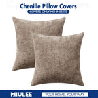 MIULEE Decorative Couch Throw Pillow Covers 18x18 Inch Light Khaki 2 Pack