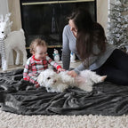 Bedsure GentleSoft Fleece Throw Blanket Dark Grey - 300GSM Blankets for Couch, Sofa, Bed, Soft Lightweight Plush Cozy Throws for Toddlers