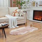 EasyJoy Ultra Soft Fluffy Shaggy Area Rug Faux Fur Rug Chair Cover Seat Pad Fuzzy Area Rug for Bedroom Floor Sofa Living Room (2 x 4 ft Sheepskin, Pink)