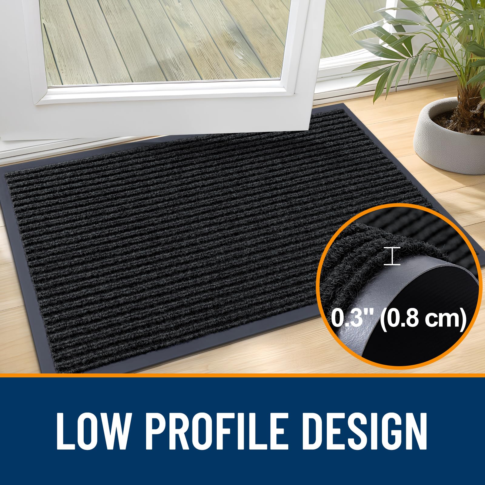 OLANLY Front Door Mat 47x17, Waterproof Heavy-Duty Indoor Outdoor Doormat