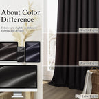 Guken Black 100% Blackout Linen Curtains 102 Inch Length 2 Panels Set for Living Room Bedroom Back Tab Thermal Insulated Black Out Drapes Room Darkening Window Curtains,52x108