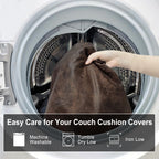 ANARACHON Leather Look Couch Cushion Covers Sofa Seat Slipcovers Sets Couches Furniture Protector for Sectional Armchair Loveseat Pets Kids Stretch (1 Cushion XL Sofa, Brown)