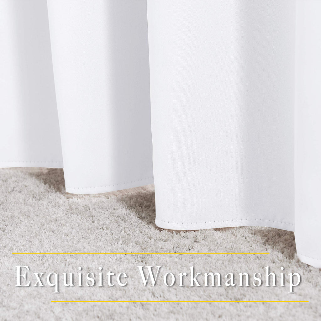 NICETOWN White Doorway Curtains 80 inches Long, Grommet Privacy Door Curtains Room Darkening Thermal Window Treatments for Bedroom/Living Room, 2 Panels, W46 x L80