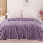 Exclusivo Mezcla Fleece King Blanket for Bed, Extra Large Fuzzy Grayish Purple Bed Blankets, Soft Cozy Plush Sofa Throws for All Seasons, 90x104 Inches