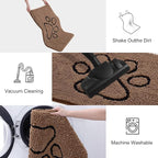 Smiry Dog Door Mat for Muddy Paws, Absorbent Dirt Trapper Non Slip Quick Dry Washable Chenille Mat for Mud Dogs, Entry Rug for Indoor and Outdoor (48x30 Inches, Coffee and Black)