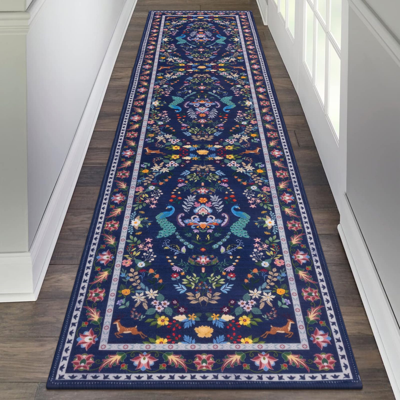 HEBE Hallway Runner Rug 2'x8', Washable Non Slip Kitchen Rug Runner