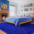 Rugs for Living Room 8x10, Soft Shaggy Modern Shag Area Rug for Bedroom, Upgrade Non-Slip Plush Fluffy Carpet for Kids Boys Girls Room Home Decor Aesthetic, Royal Blue