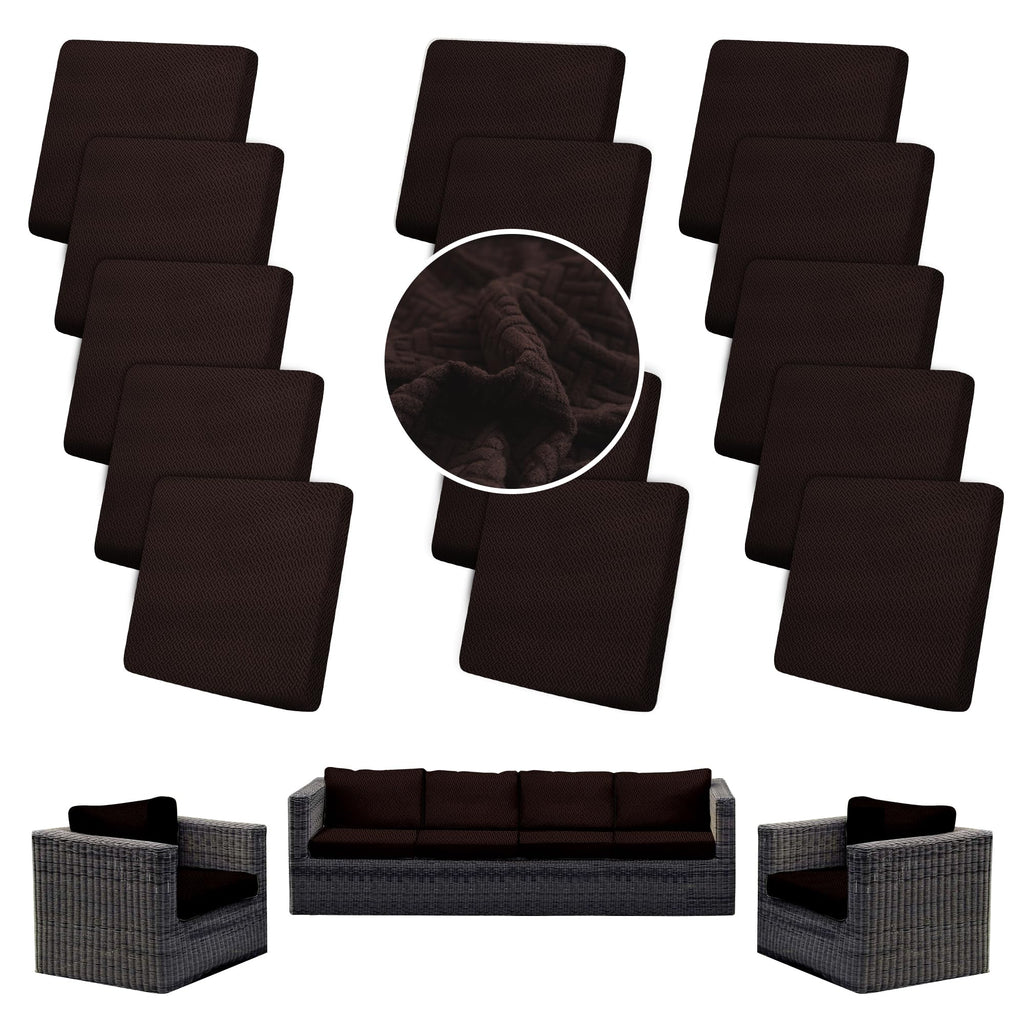 SUKAIKEQA 14PCS Patio Cushion Covers,Patio Furniture Couch Seat Slipcovers
