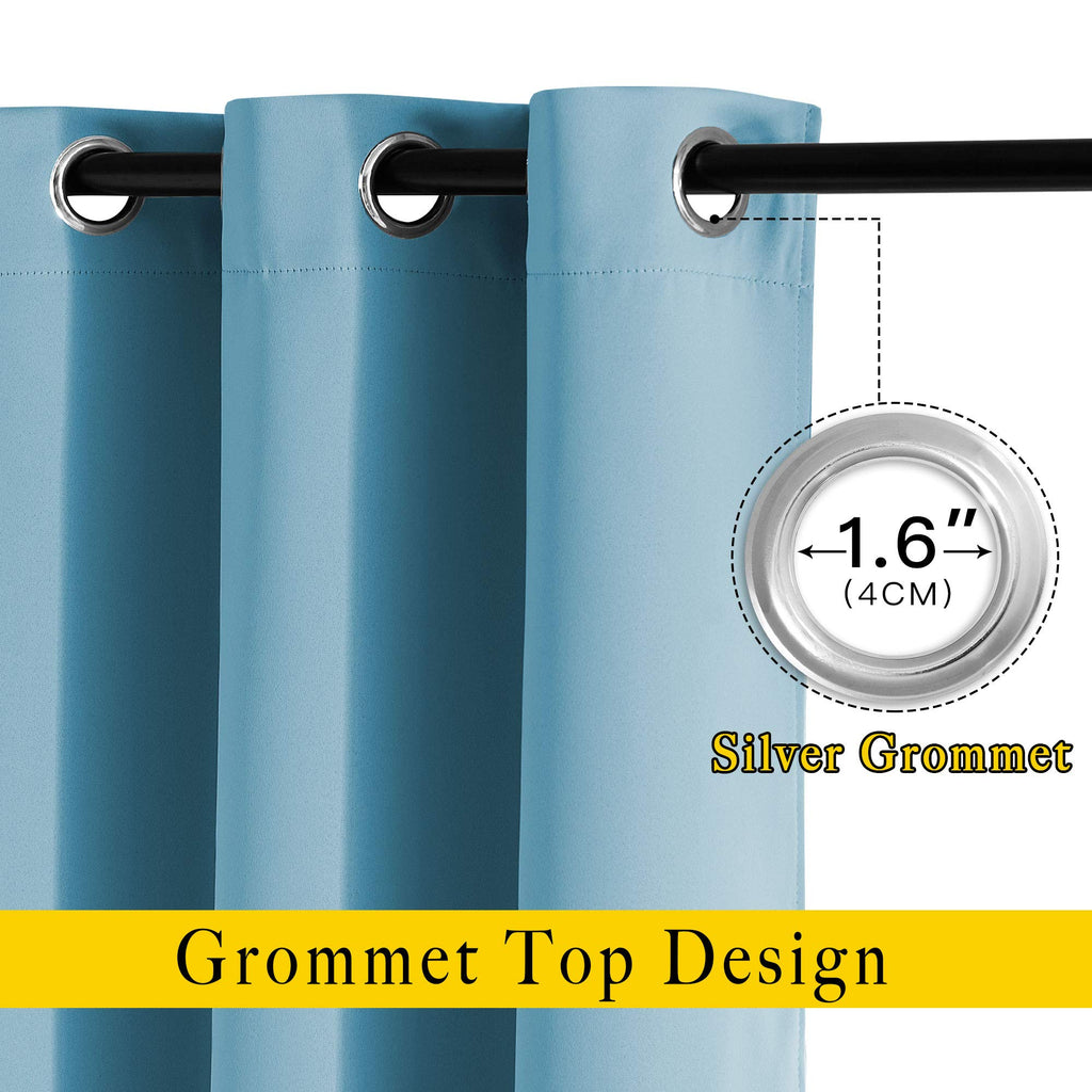 NICETOWN Room Darkening Curtains Extra Long 102 Inches - Grommet Thermal Insulated Weighted Window Drapes Sound Reducing for Living Room/Farmhouse (W66 x L102, Teal Blue, 2 Panels)