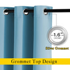 NICETOWN Blackout Teal Blue Living Room Curtains - Grommet Solid Thermal Insulated Sound Reducing Room Darkening Privacy Doorway Curtains for Bedroom (2 Panels, W52 x L78)