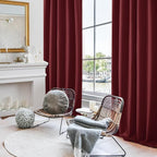 Deconovo Solid Room Darkening Curtains Rod Pocket and Back Tab Blackout Curtains for Bedroom 42Wx63L Inch Burgundy Red 2 Panels
