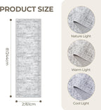 Rug Runners for Hallways Non Slip - 2x8 Runner Rug for Bedroom, Washable Runner with Rubber Backing, Soft Low-Pile Carpet for Kitchen, Laundry, Bathroom (2'x8', Grey/Ivory)