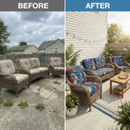 hyha 4Pcs Patio Cushion Covers, Stretch Outdoor Couch Cushion Covers