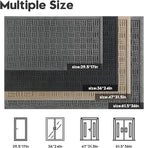 Mibao Front Door Mat Indoor Outdoor Entrance, Dirt Trapping Waterproof All-Season, All-Weather Doormat, Non-Slip Durable Natural Rubber Low Profile Easy Clean Patio Entrance Mat, 61.5" x 36", Grey