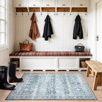 Lofus 3x5 Area Rug for Entryway,Blue Non Slip Area Rugs for Kitchen, Washablee Soft Rugs for Bedroom, Living Room, Tool Room Nursery Kids Room Decor