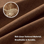 MIULEE 100% Blackout Linen Curtains for Bedroom, Brown Solid Luxury Decor Thermal Insulation Room Darkening Drapes for Living Room Nursery Back Tab Rod Pocket 42 x 72 Inches, 2 Panels