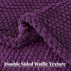 Whale Flotilla Twin Size Fuzzy Fleece Blanket for Bed, 60x80 Inch Fluffy Warm Soft Jacquard Blankets for All Season, Lightweight and Cozy, Purple