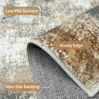 BEIMO 5x7 Area Rug for Bedroom, Orange Green Washable Abstract Non Slip Rug