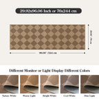 Lahome Checkered Easy Runner Rug, 2x8 Carpet Runners for Hallway 8ft Non Slip Washable Rug for Entryway Indoor, Checkerboard Nature Indoor Outdoor Carpet for Entry Laundry.