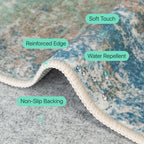 BEIMO Area Rugs 10x14 for Living Room, Blue Green Washable Abstract Rug