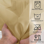 Simplebrand Rod Pocket Top Solid Voile Sheer Curtains for Bedroom, 54 Inch Length Drapes Set of 2, Lightweight and Light Filtering Elegant Curtains Panels Window Treatment, 42W×54L, Gold