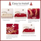 MYSKY HOME Couch Covers Couch Cover for Dogs Washable Couch Covers for Sectional Sofa Sofa Covers for 3 Cushion Couch Sofa Cover for Living Room Furniture Protector for Pets, Kids, 71"x134", Red
