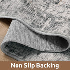 8 x 10 Area Rugs for Living Room, Machine Washable Non Slip Rug Ultra Soft Low Pile Indoor Carpet Modern Abstract Rugs for Bedroom Office Room Dining Room Beside, Grey