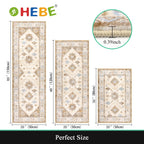 HEBE Boho Kitchen Rugs Set of 3, Non Slip Washable Kitchen Mats for Floor