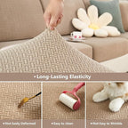 Yoovat Couch Cushion Covers for Sofa Couch Covers Wear-Resistant Universal Sofa Cover Washable Stretch for Sectional Slipcovers (Texture-Gray Blue,Chaise Cover)