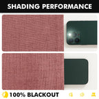 MIULEE 100% Blackout Linen Curtains 42 x 96 Inch Dusty Rose Pink 2 Panels
