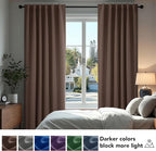 Deconovo Blackout Curtains, Thermal Insulated, W42 x L95 2 Panels, Back Tab, Machine Washable, Room-Darkening Drapes for Bedroom/Living Room Brown