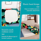 12 Pcs Stretch Patio Cushion Covers,Outdoor Couch Covers Replacement,Outdoor Couch & Sofa Slipcovers,for Patio Furniture Cushion Covers,Washable Reusable Furniture Protector (Floral,Cover Only)