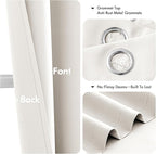 MIULEE Ivory Blackout Curtains - Bedroom Window Treatment Curtains Thermal Insulated Room Darkening Drapes for Living Room Kitchen Grommet Light Blocking Drapery, 40 x 54 Inches Long, 2 Panels