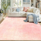 Washable Area Rugs 8'x10' Non-Slip Modern Abstract Soft for Living Room Entryway Bedroom Nursery, Print Pattern, Light Pink