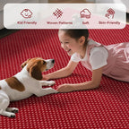 YDKGL 3x5 ft Area Rug Entryway Runner Rug Non Slip Washable, Boho Woven Kitchen Runner Rugs Door Mat Entry Rugs Carpet for Indoor Foyer Backdoor Hallway Floor Bedroom Living Room, Red