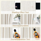 Guken Extra Wide 100% Blackout Linen Curtains for Bedroom 96 Inch Long Ceiling to Floor 8 FT Natural Cream Black Out Curtain Back Tab Room Darkening Window Drapes 1 Panel Beige Ivory 100x96