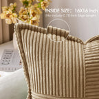 MIULEE Decorative Throw Pillow Covers for Couch 16x16 Inch Khaki 2 Pack
