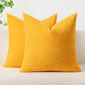 MIULEE Soft Chenille Throw Pillow Covers Goose Yellow 18x18 Inch Pack of 2