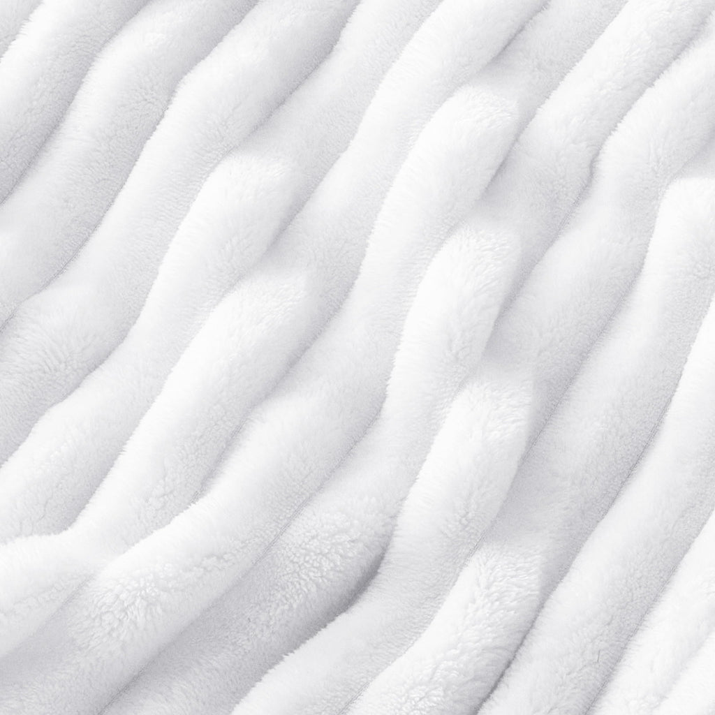 Bedsure Full Size Fleece Blankets for Bed Bright White 84"x90"