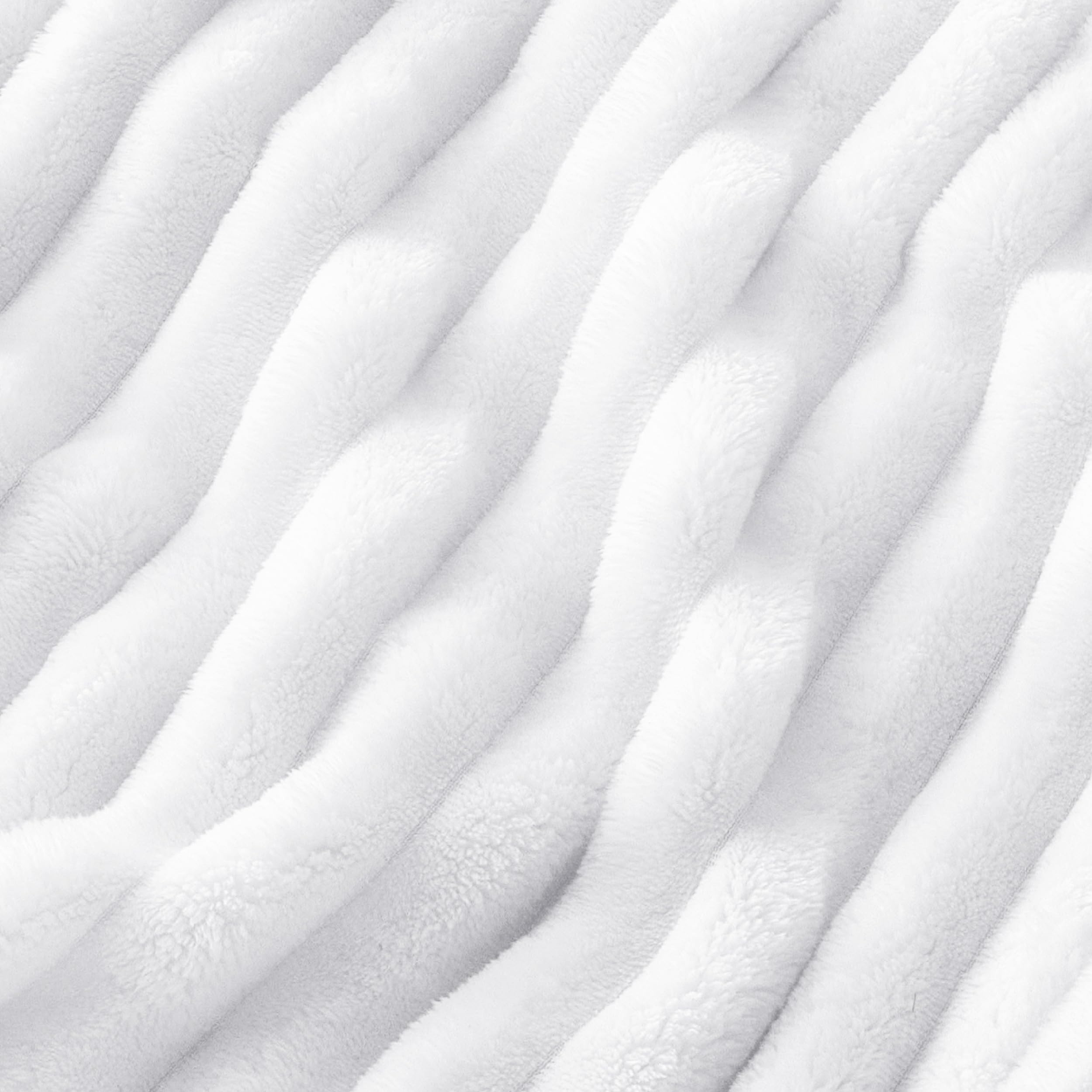 Bedsure Full Size Fleece Blankets for Bed Bright White 84"x90"