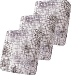 Smiry Printed Couch Cushion Covers, Stretch Soft Couch Covers for Sofa, Washable Non-Slip Sofa Slipcover Furniture Protector for Indoor and Outdoor (3 Pack, Brown and White)