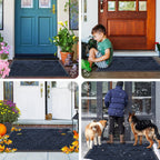 Smiry Front Door Mat Outside Entrance, Low Profile Rubber Doormat, 59x20