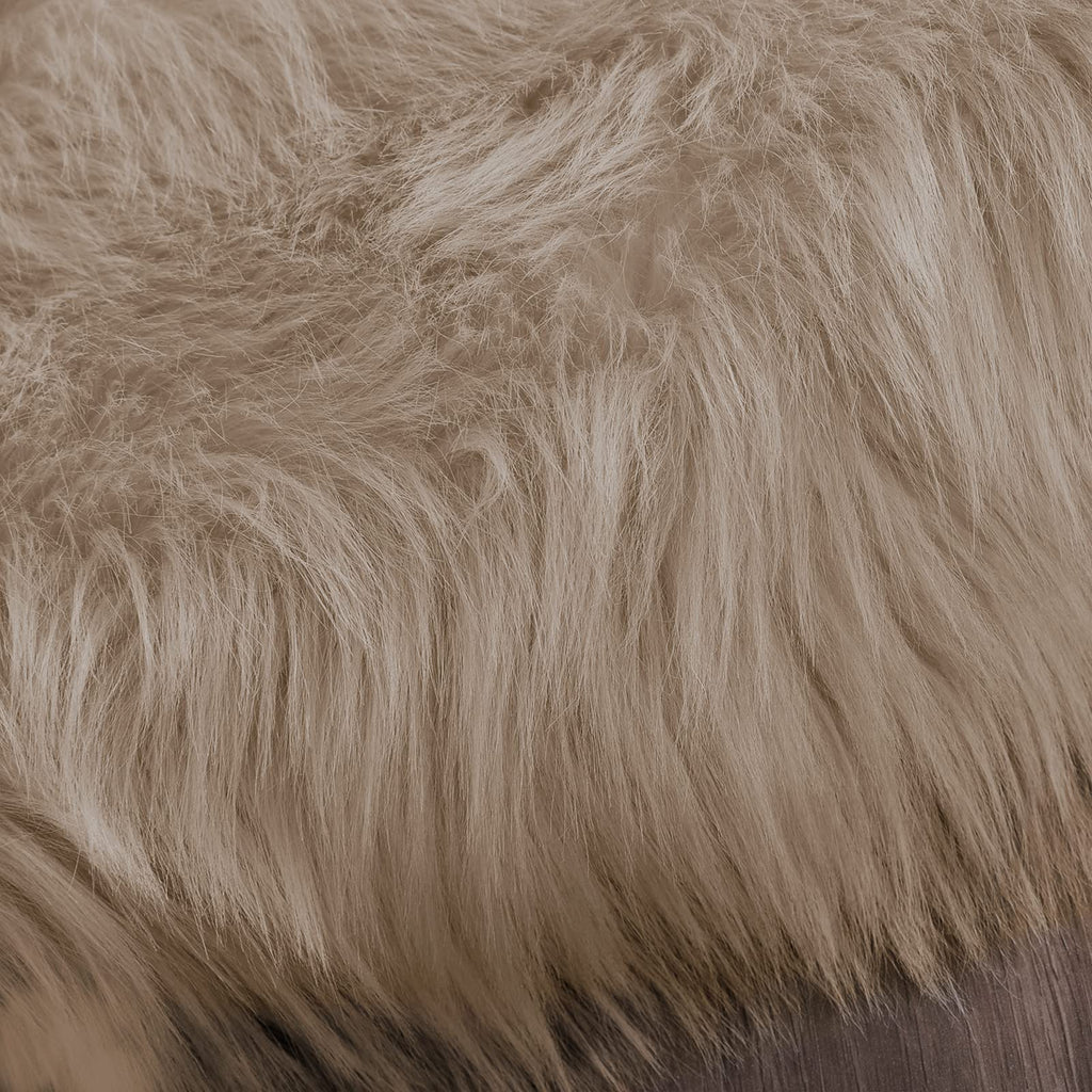 Latepis 2x3 Brown Beige Small Faux Fur Rug Fluffy Furry Rugs Throw Rug Washable Shag Plush Soft Rugs for Living Room Bedroom and Dorm