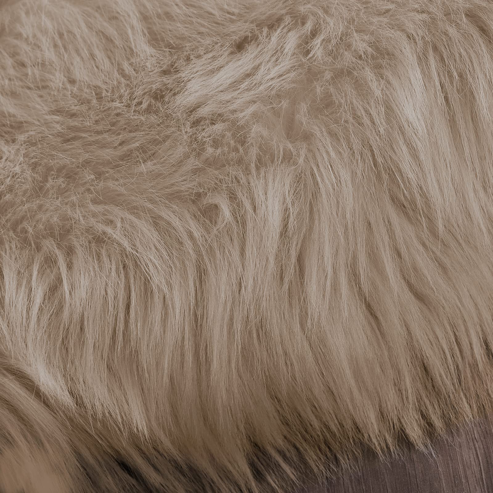 Latepis Light Brown Beige Faux Sheepskin Fur 2x10 Runner Rug for Hallway Non-Slip Shag Rug for Bedroom Living Room Rugs Carpet for Home Decor Rectangle